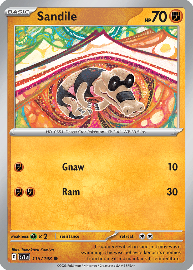 Sandile 宝可梦 card