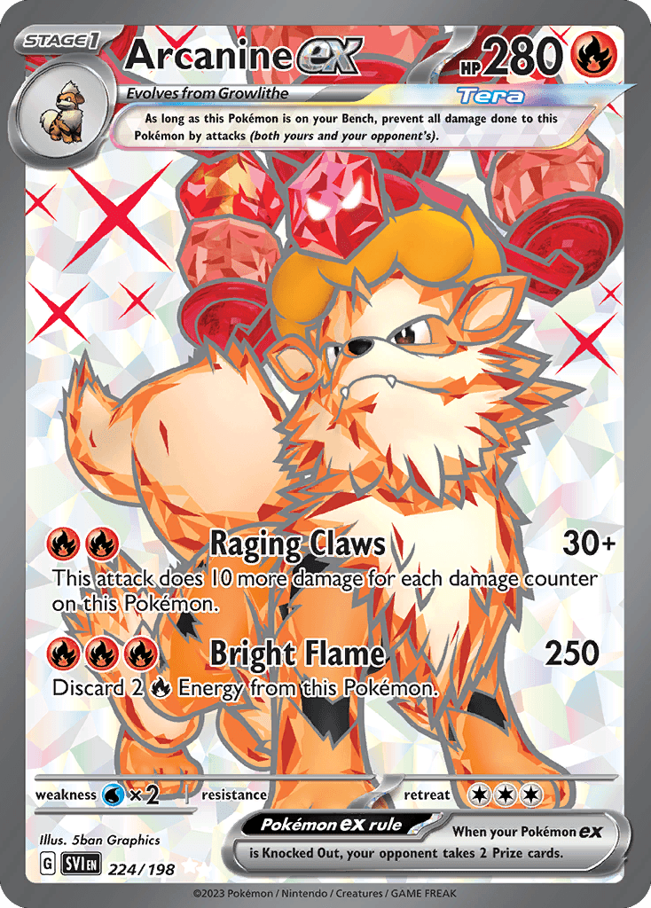 Arcanine ex Scarlet & Violet card