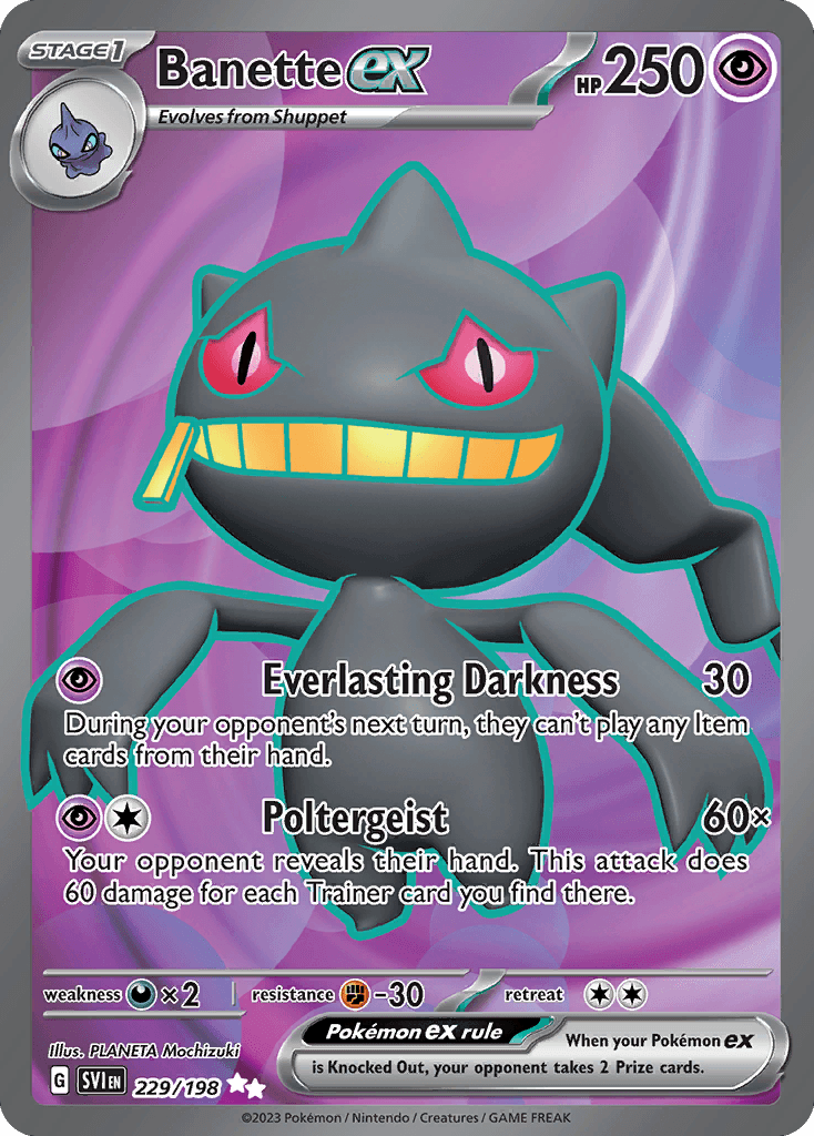 Banette ex Scarlet & Violet card