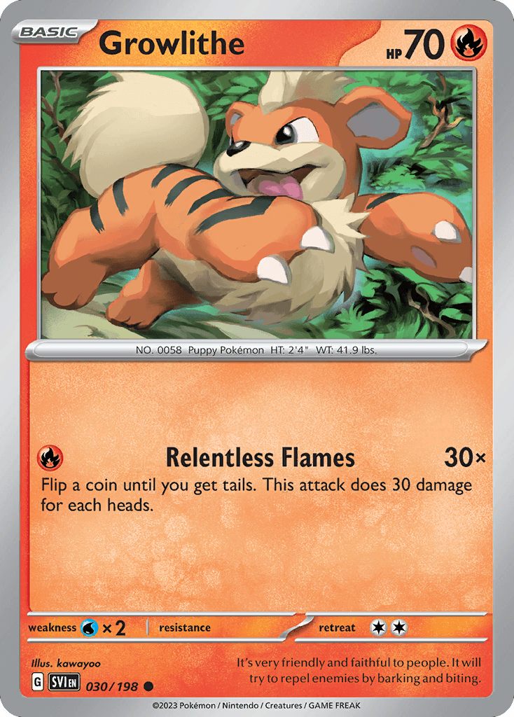 Growlithe Scarlet & Violet card