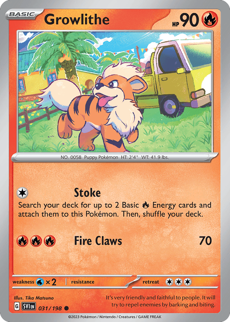 Growlithe Scarlet & Violet card