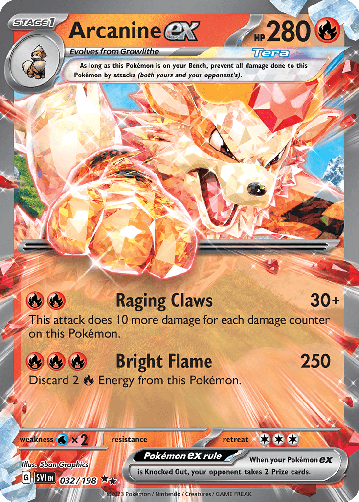 Arcanine ex Scarlet & Violet card