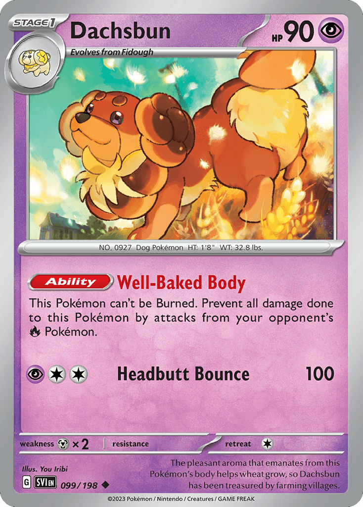 Dachsbun Scarlet & Violet card