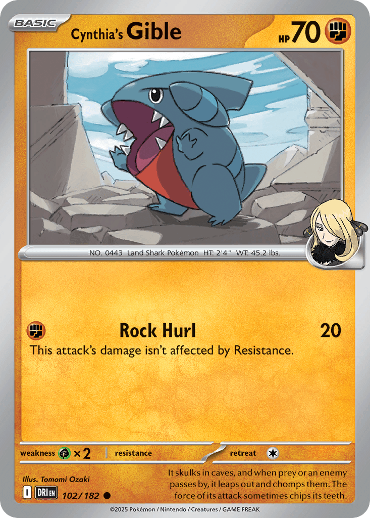 Cynthia's Gible Destined Rivals card