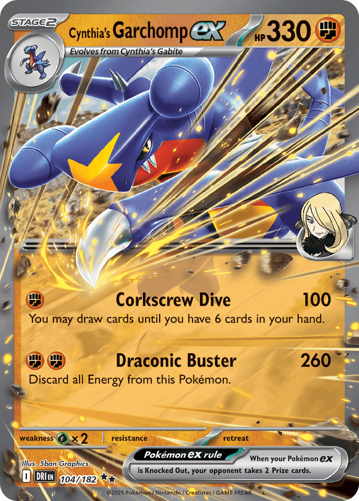 Cynthia's Garchomp ex Destined Rivals card
