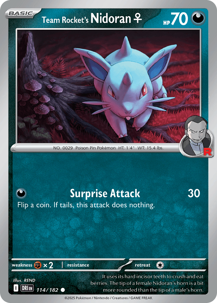 Team Rocket's Nidoran♀ Destined Rivals card