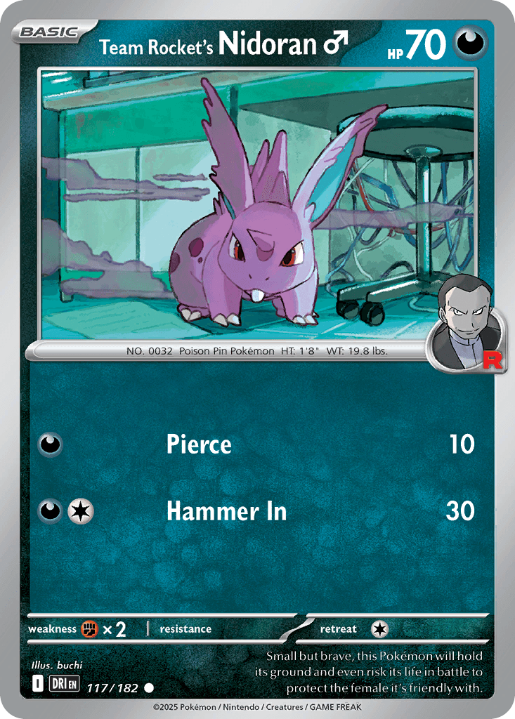 Team Rocket's Nidoran♂ Destined Rivals card