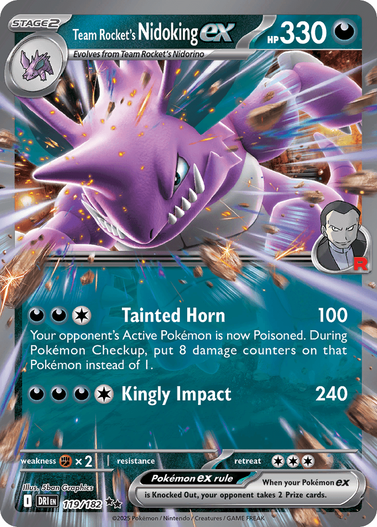 Team Rocket's Nidoking ex Destined Rivals card