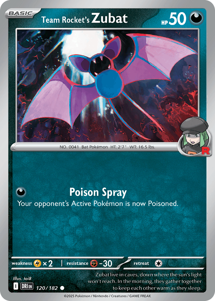 Team Rocket's Zubat Destined Rivals card