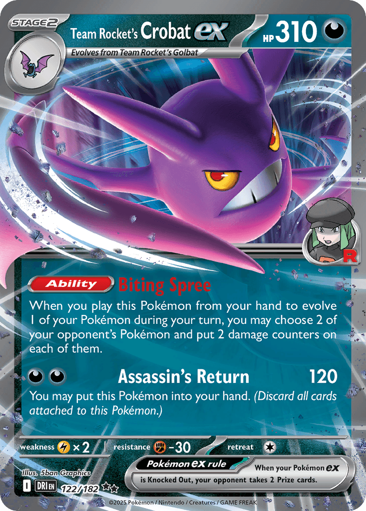 Team Rocket's Crobat ex Destined Rivals card