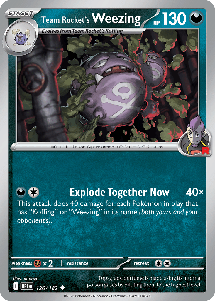 Team Rocket's Weezing Destined Rivals card