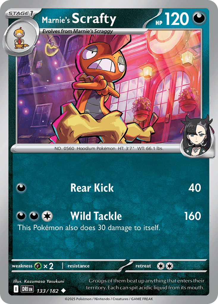 Marnie's Scrafty Destined Rivals card
