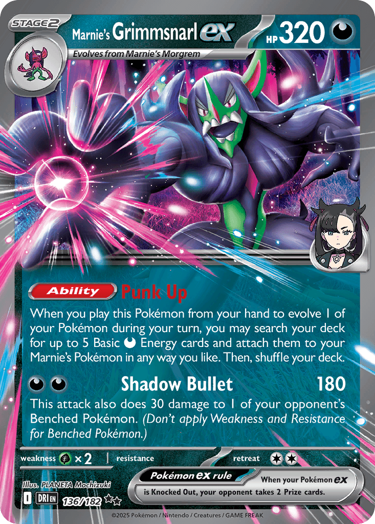Marnie's Grimmsnarl ex Destined Rivals card