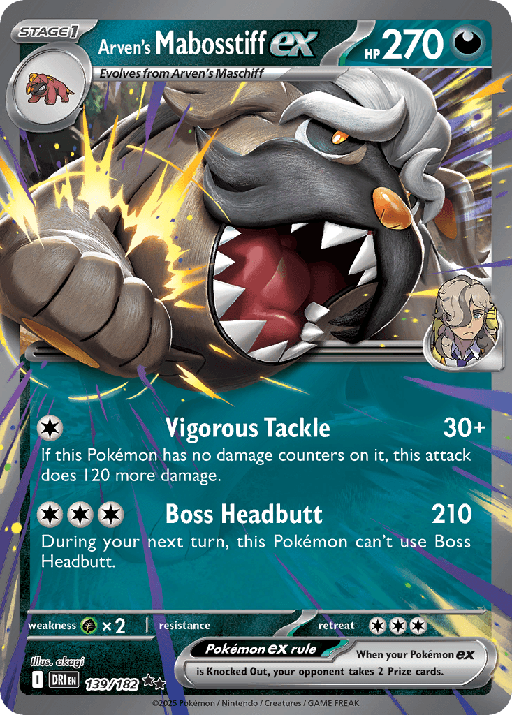 Arven's Mabosstiff ex Destined Rivals card