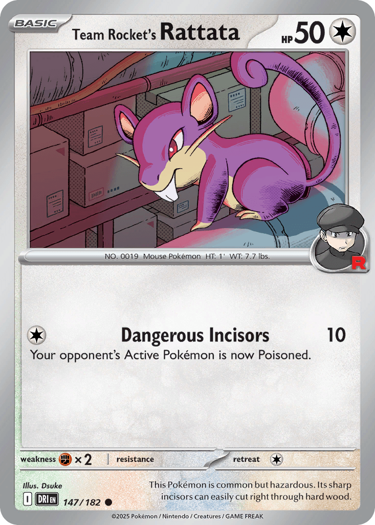Team Rocket's Rattata Destined Rivals card