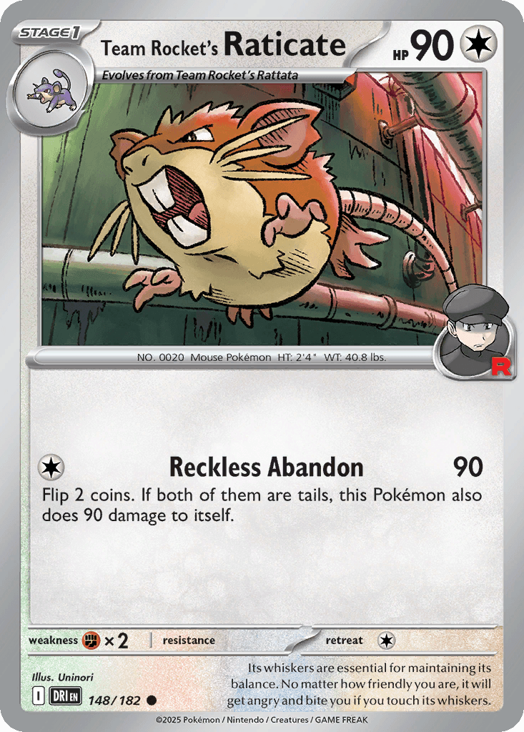 Team Rocket's Raticate Destined Rivals card