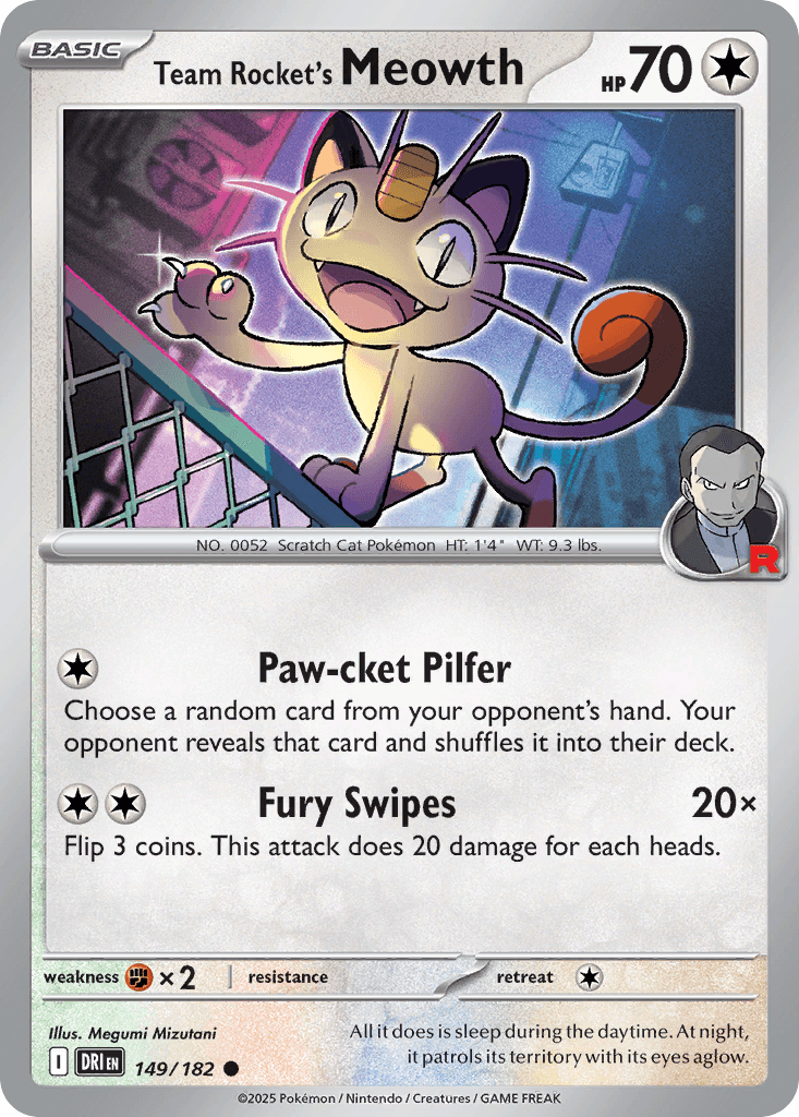 Team Rocket's Meowth Destined Rivals card