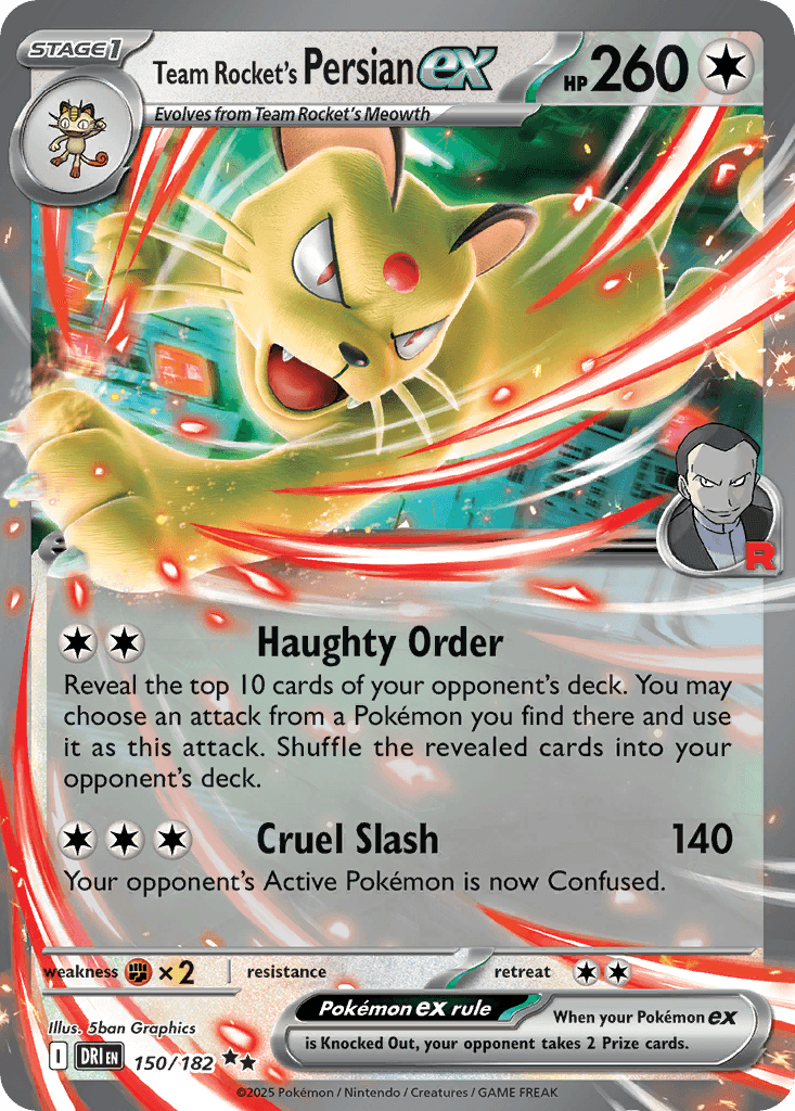 Team Rocket's Persian ex Destined Rivals card