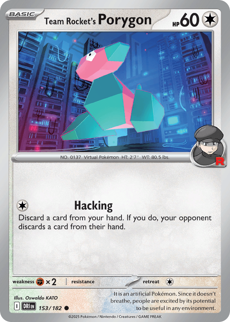 Team Rocket's Porygon Destined Rivals card