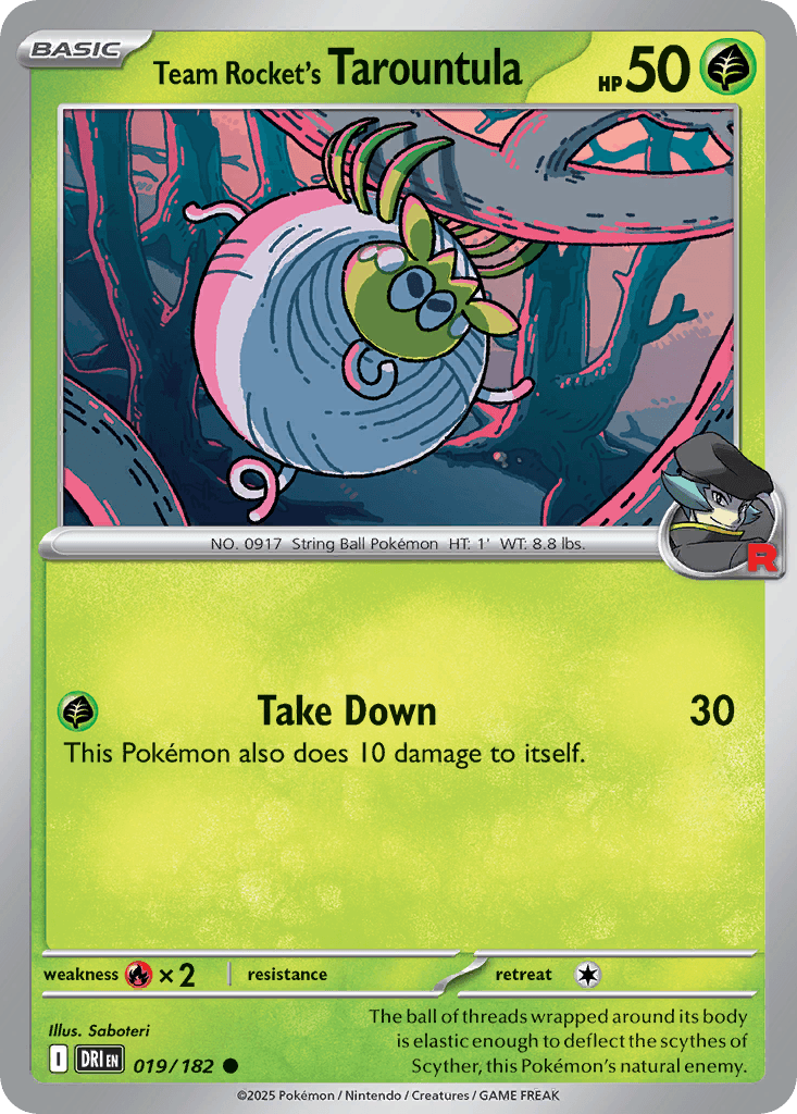 Team Rocket's Tarountula Destined Rivals card