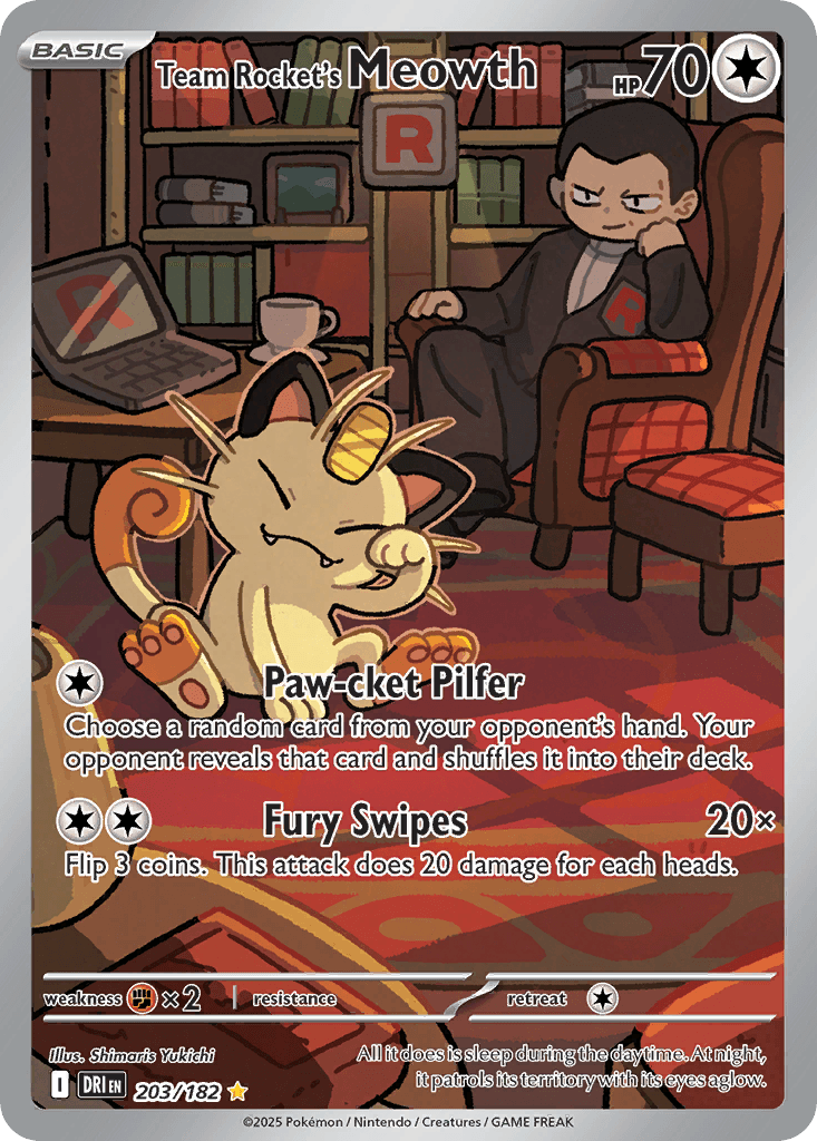 Team Rocket's Meowth Destined Rivals card
