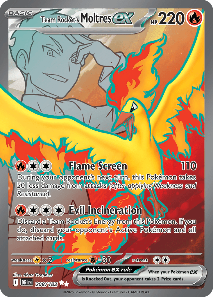 Team Rocket's Moltres ex Destined Rivals card