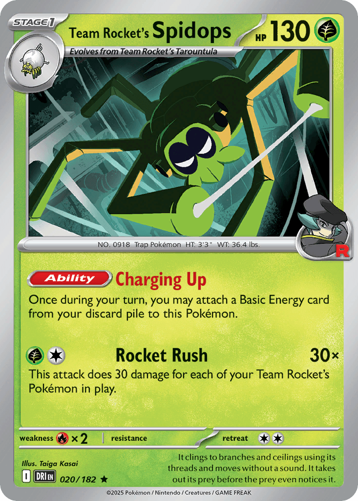 Team Rocket's Spidops Destined Rivals card