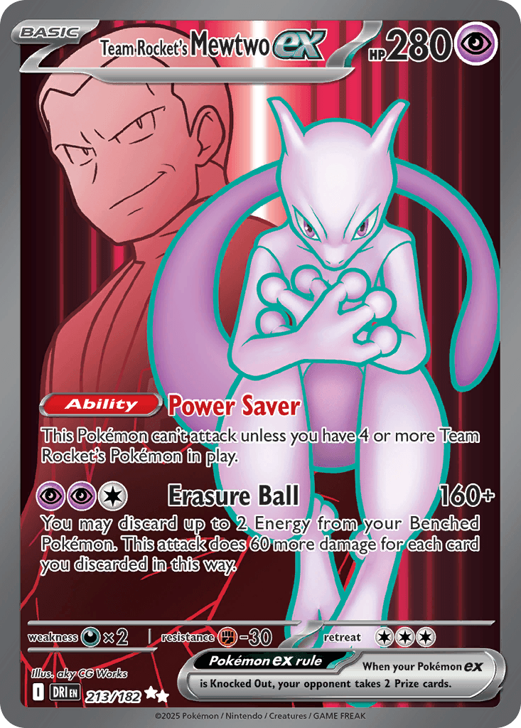 Team Rocket's Mewtwo ex Destined Rivals card