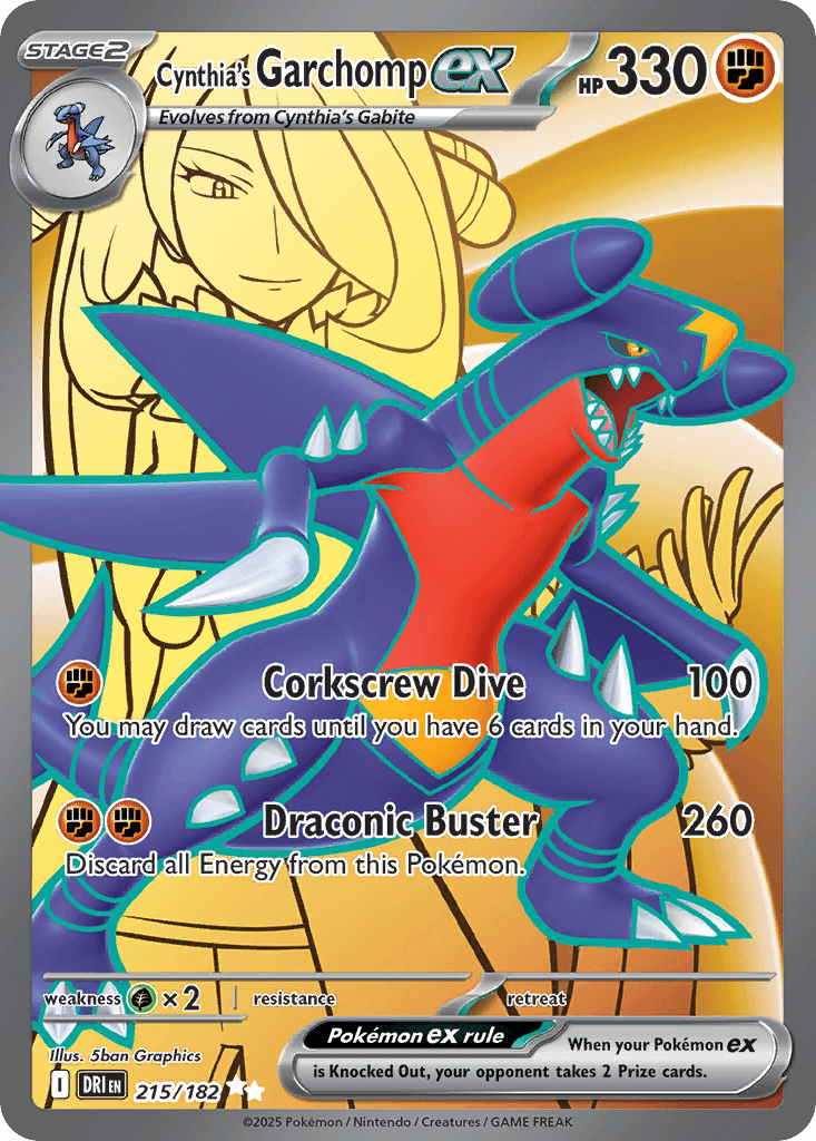 Cynthia's Garchomp ex Destined Rivals card