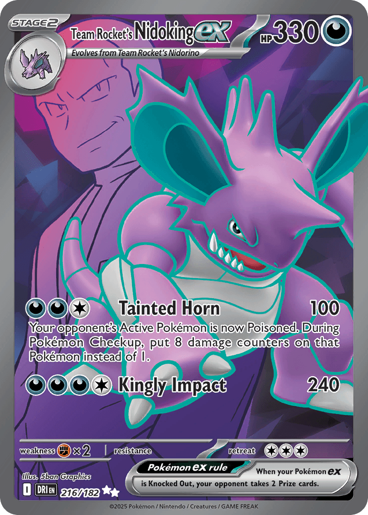 Team Rocket's Nidoking ex Destined Rivals card