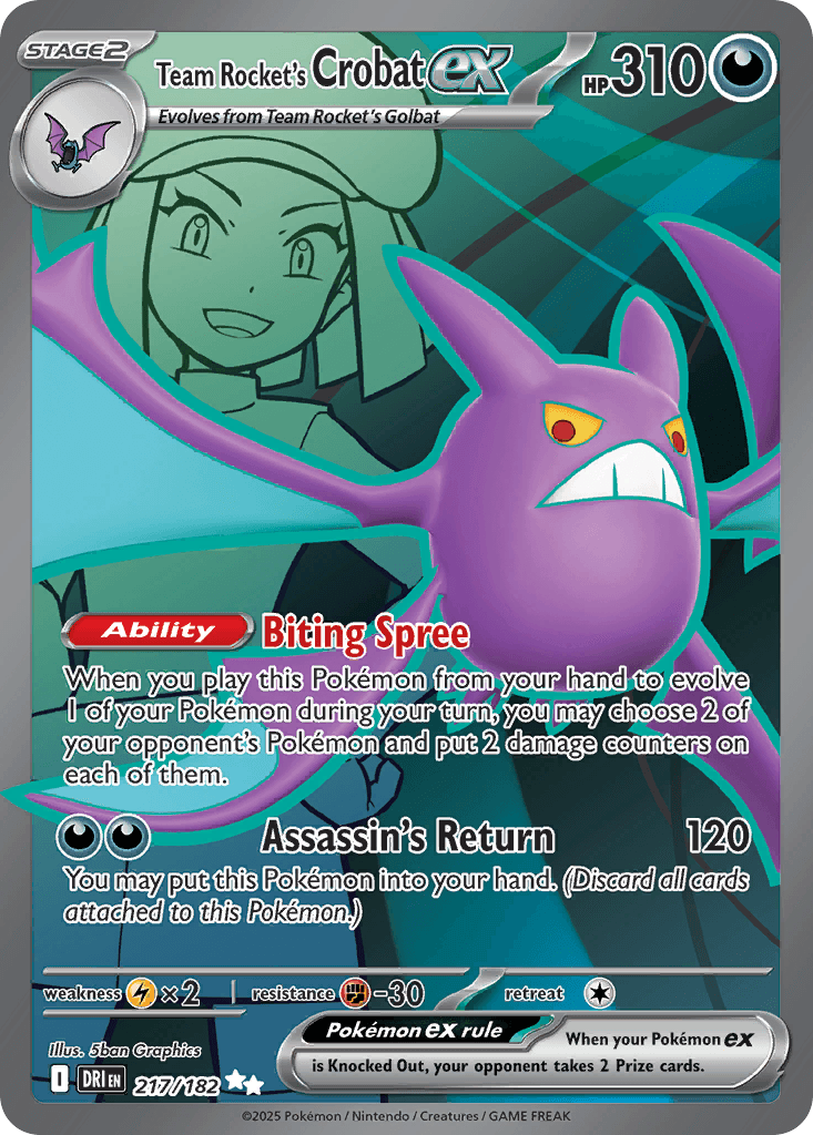 Team Rocket's Crobat ex Destined Rivals card