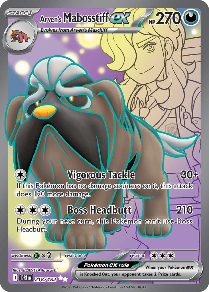 Arven's Mabosstiff ex Destined Rivals card