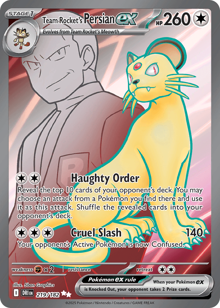 Team Rocket's Persian ex Destined Rivals card