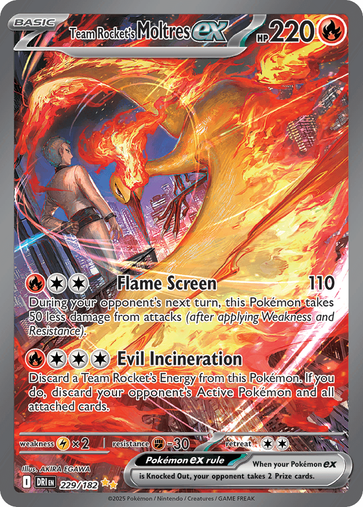 Team Rocket's Moltres ex Destined Rivals card