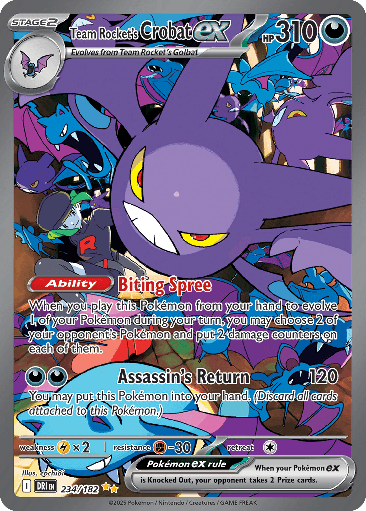 Team Rocket's Crobat ex Destined Rivals card