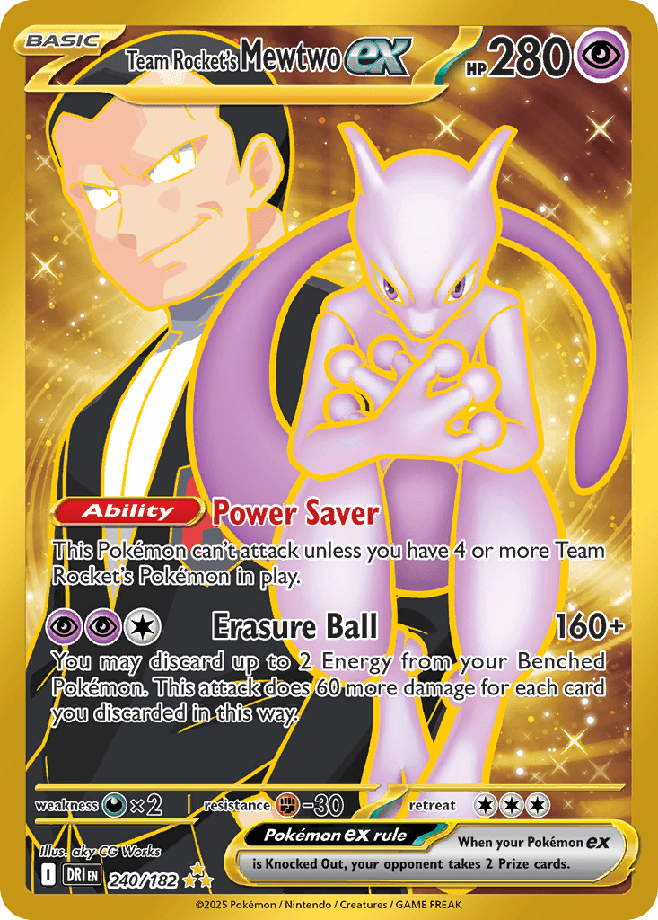 Team Rocket's Mewtwo ex Destined Rivals card