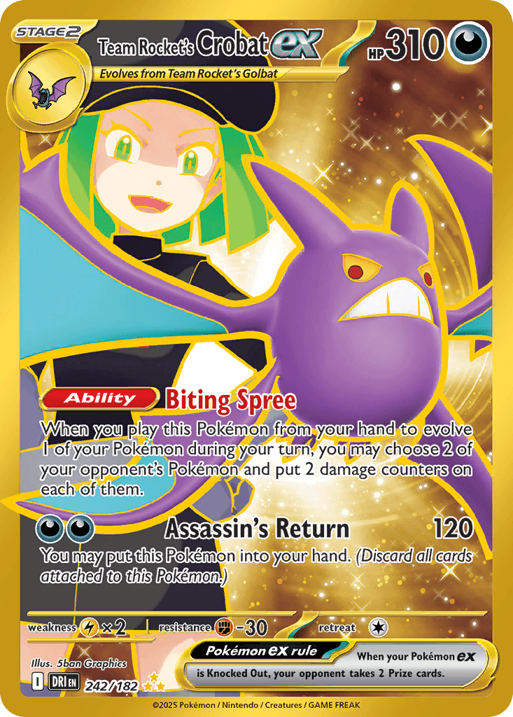 Team Rocket's Crobat ex Destined Rivals card