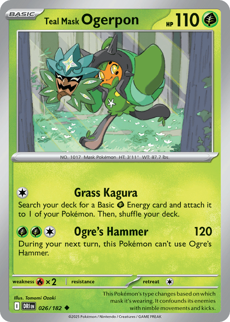 Teal Mask Ogerpon Destined Rivals card