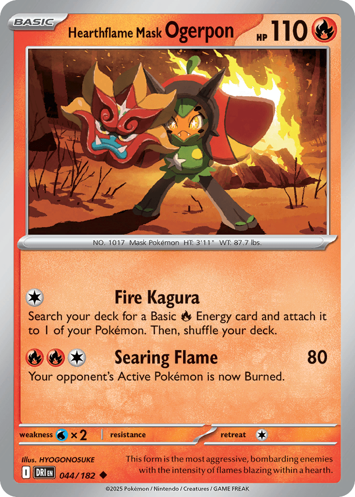 Hearthflame Mask Ogerpon Destined Rivals card