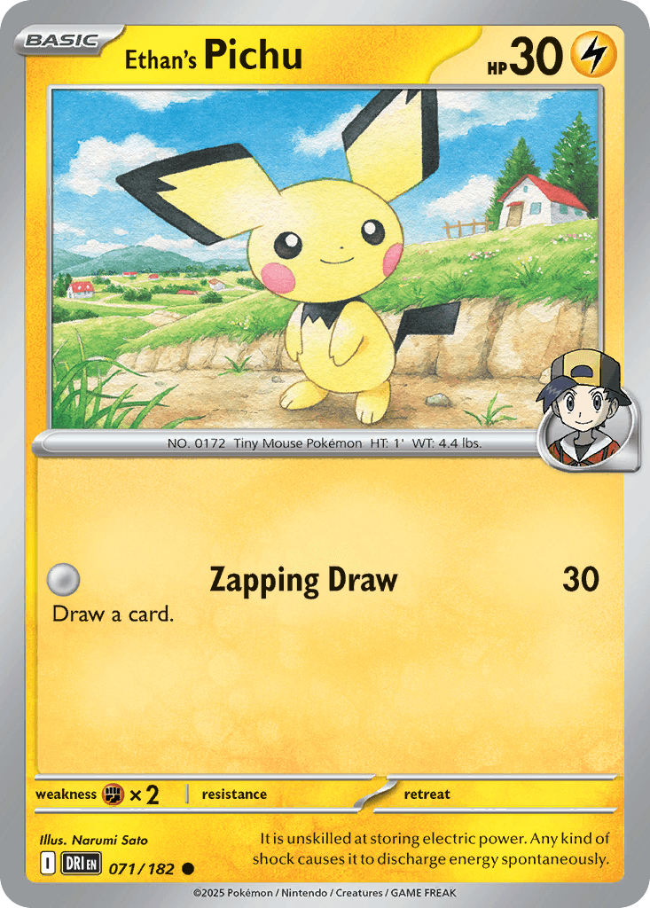 Ethan's Pichu Destined Rivals card