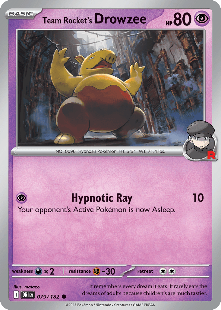 Team Rocket's Drowzee Destined Rivals card