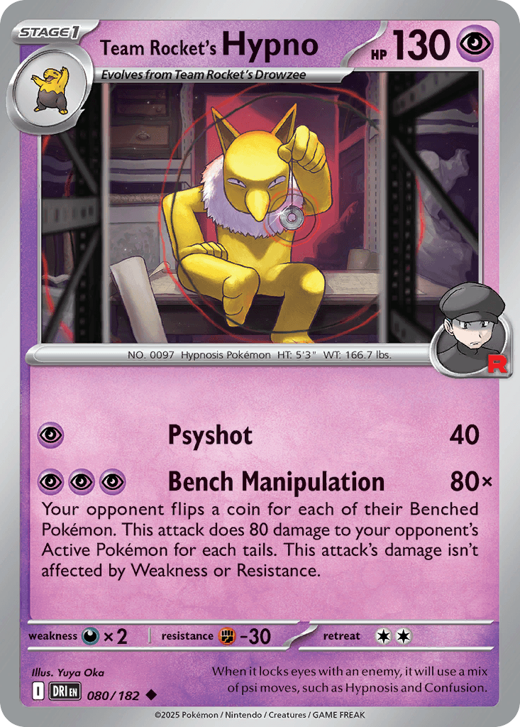 Team Rocket's Hypno Destined Rivals card