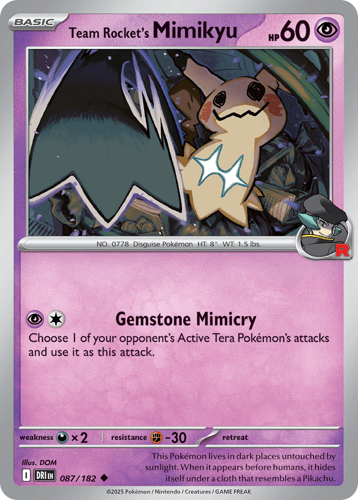Team Rocket's Mimikyu Destined Rivals card