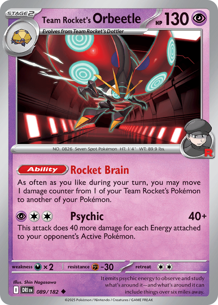 Team Rocket's Orbeetle Destined Rivals card