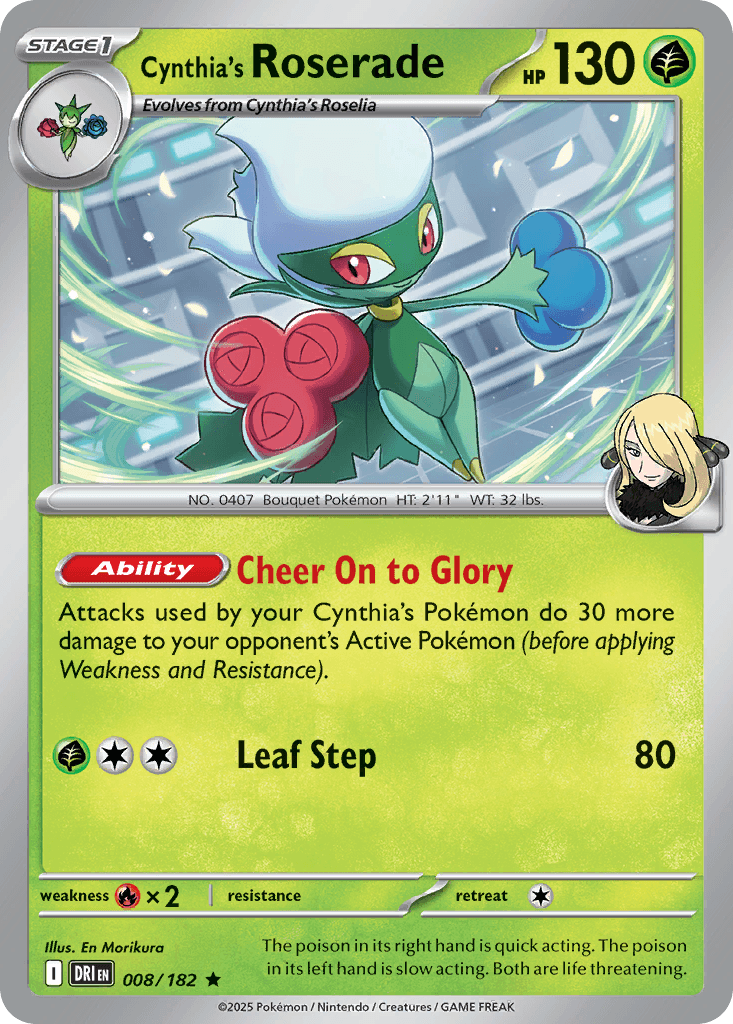 Cynthia's Roserade Destined Rivals card