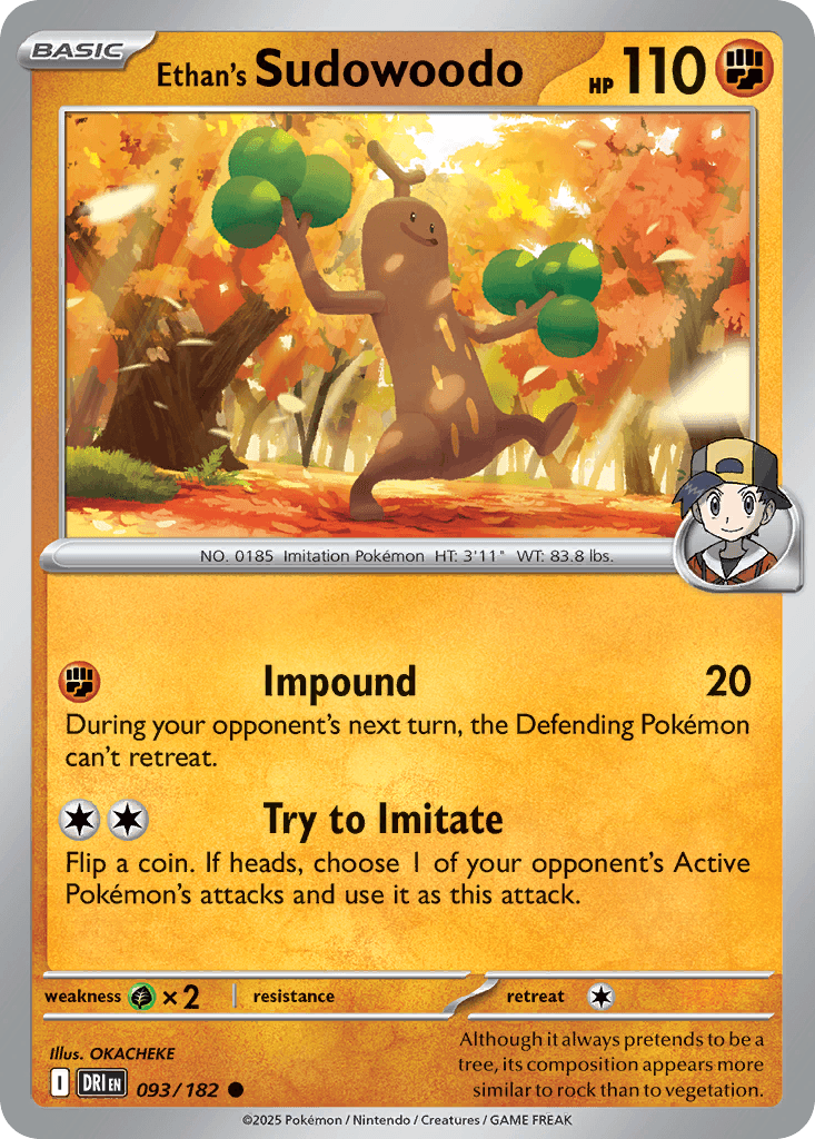 Ethan's Sudowoodo Destined Rivals card
