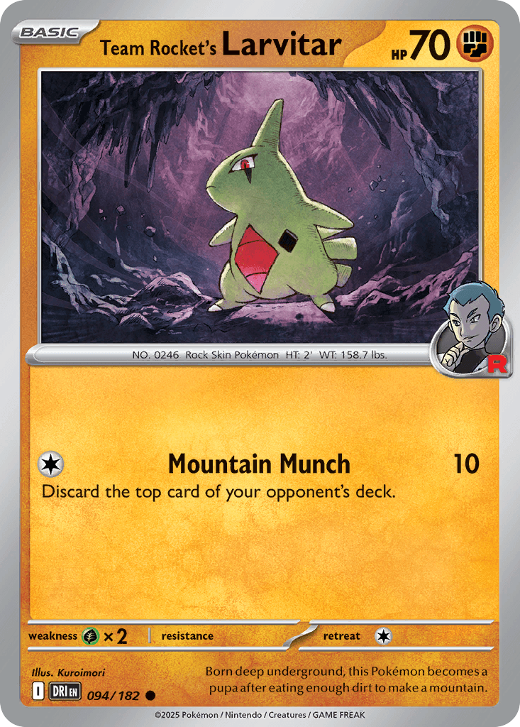 Team Rocket's Larvitar Destined Rivals card