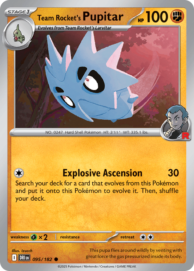 Team Rocket's Pupitar Destined Rivals card