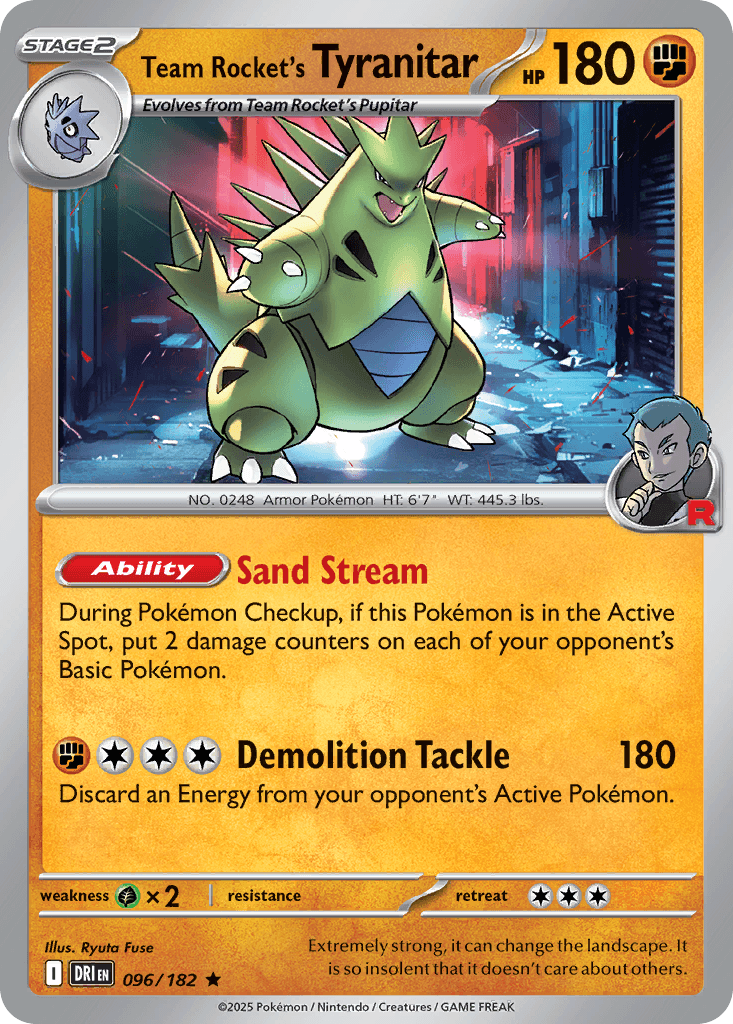 Team Rocket's Tyranitar Destined Rivals card