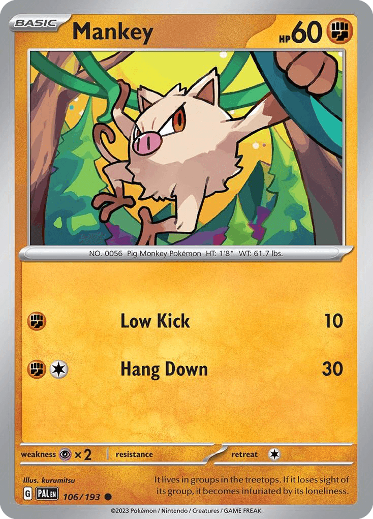 Mankey Paldea Evolved card